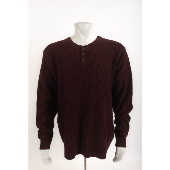 Schott NYC Mens Sweater Size 2XL XXL Deep Burgundy Maroon Wool Blend NWT - Picture 1 of 6
